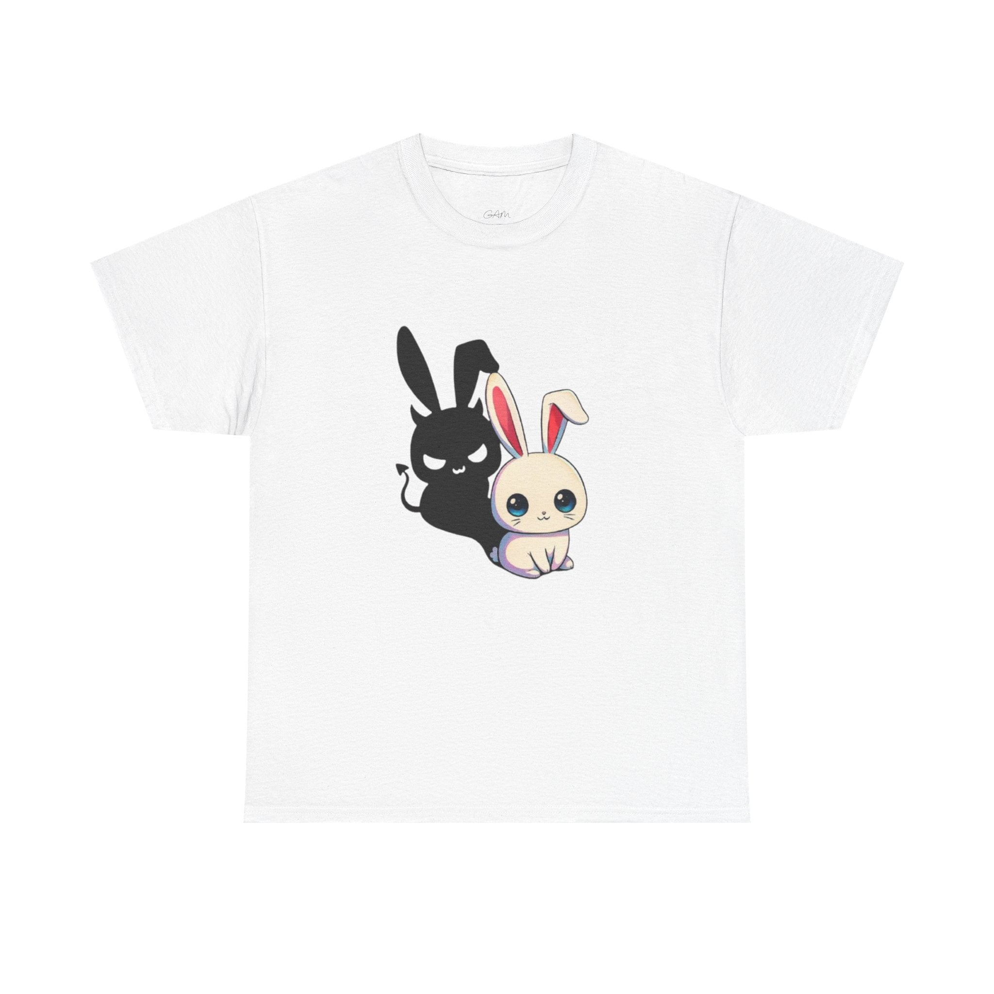 Cute Kawaii Bunny Duo T-Shirt – Light & Dark Rabbit Graphic Tee