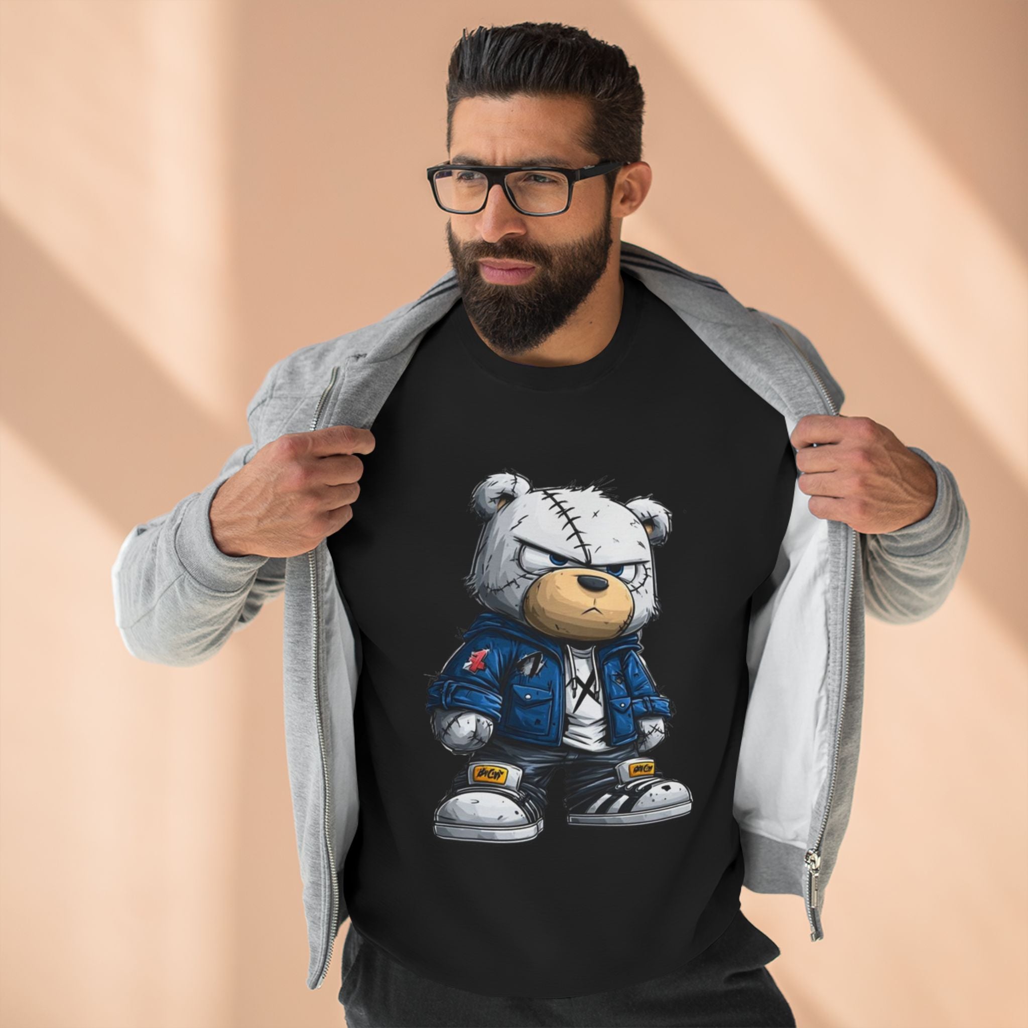 Streetwear Teddy Sweatshirt — Cool Teddy Bear Graphic Crewneck