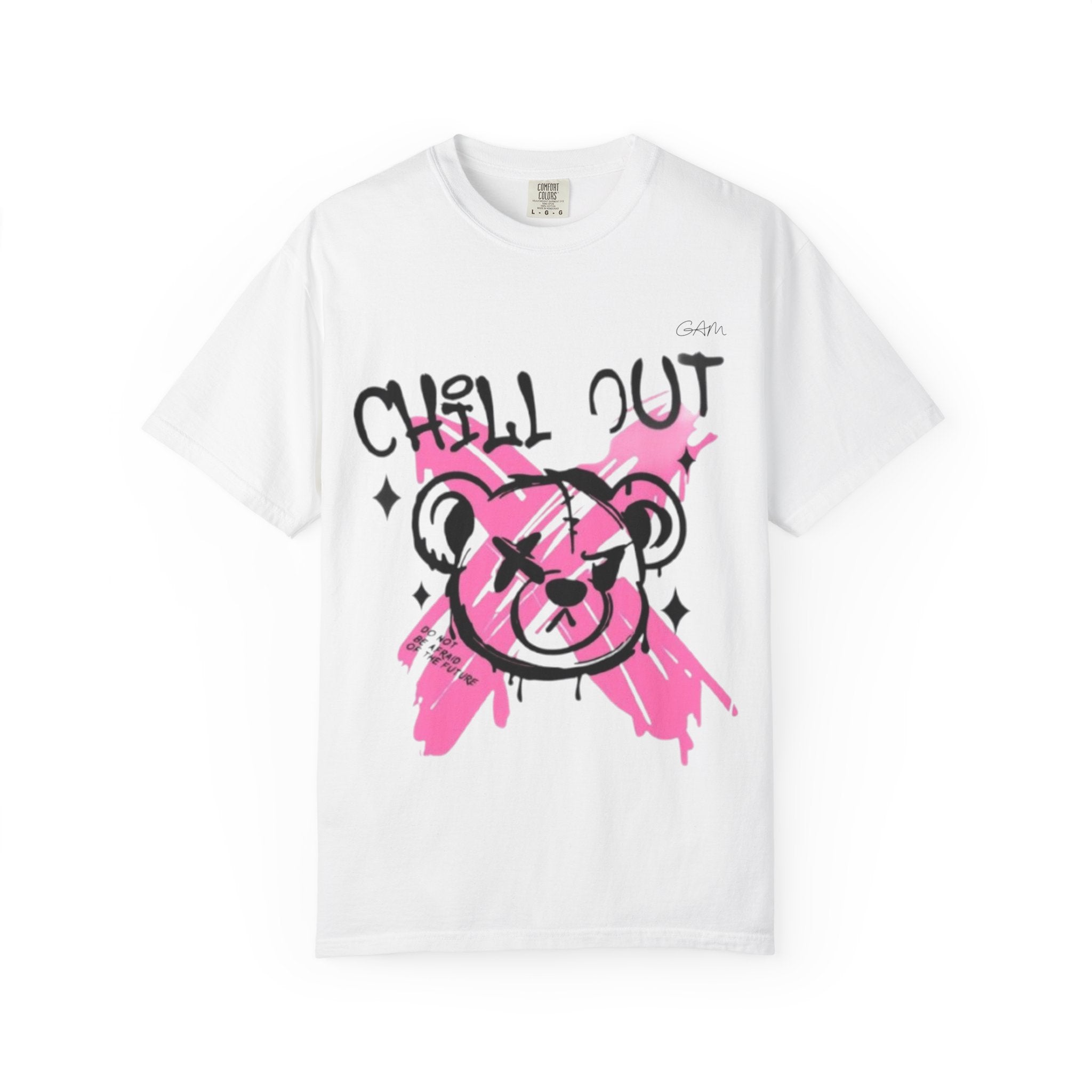 Chill Out Bear T-Shirt — Pink Graffiti Streetwear Tee