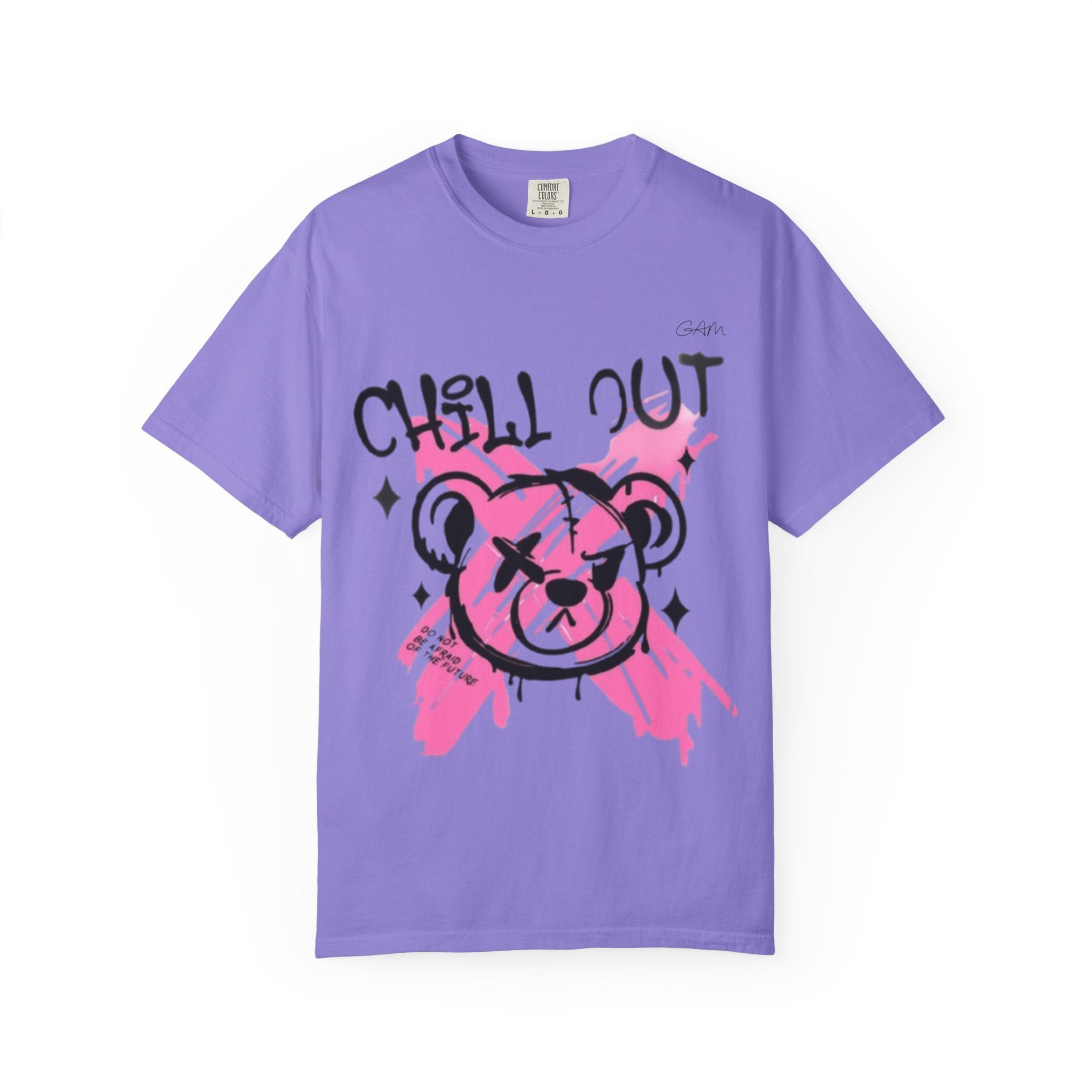 Chill Out Bear T-Shirt — Pink Graffiti Streetwear Tee