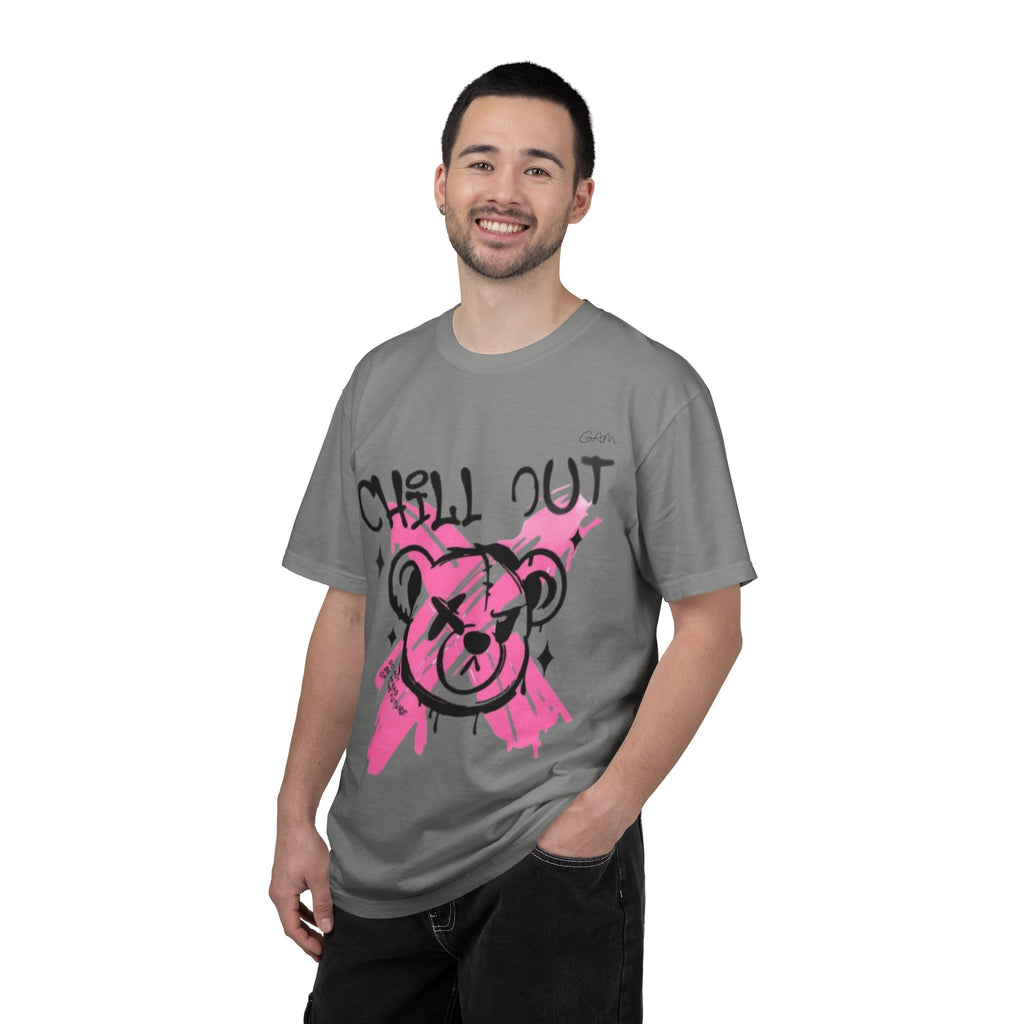 Chill Out Bear T-Shirt — Pink Graffiti Streetwear Tee